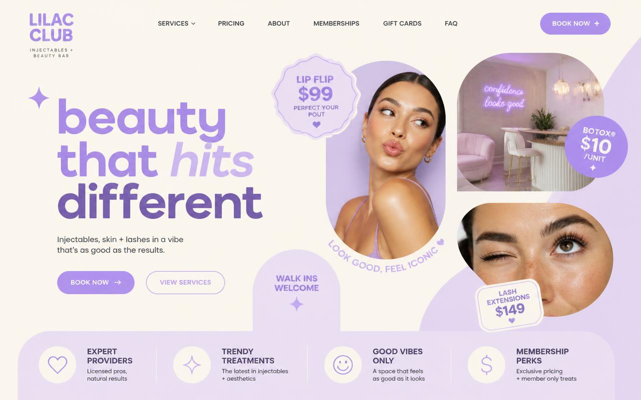 Prévia do modelo de site Lilac Club