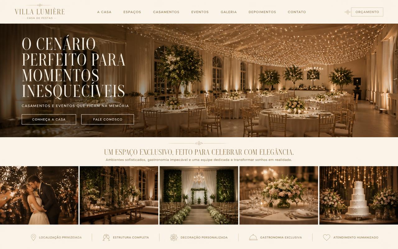 Prévia do modelo de site Villa Lumière