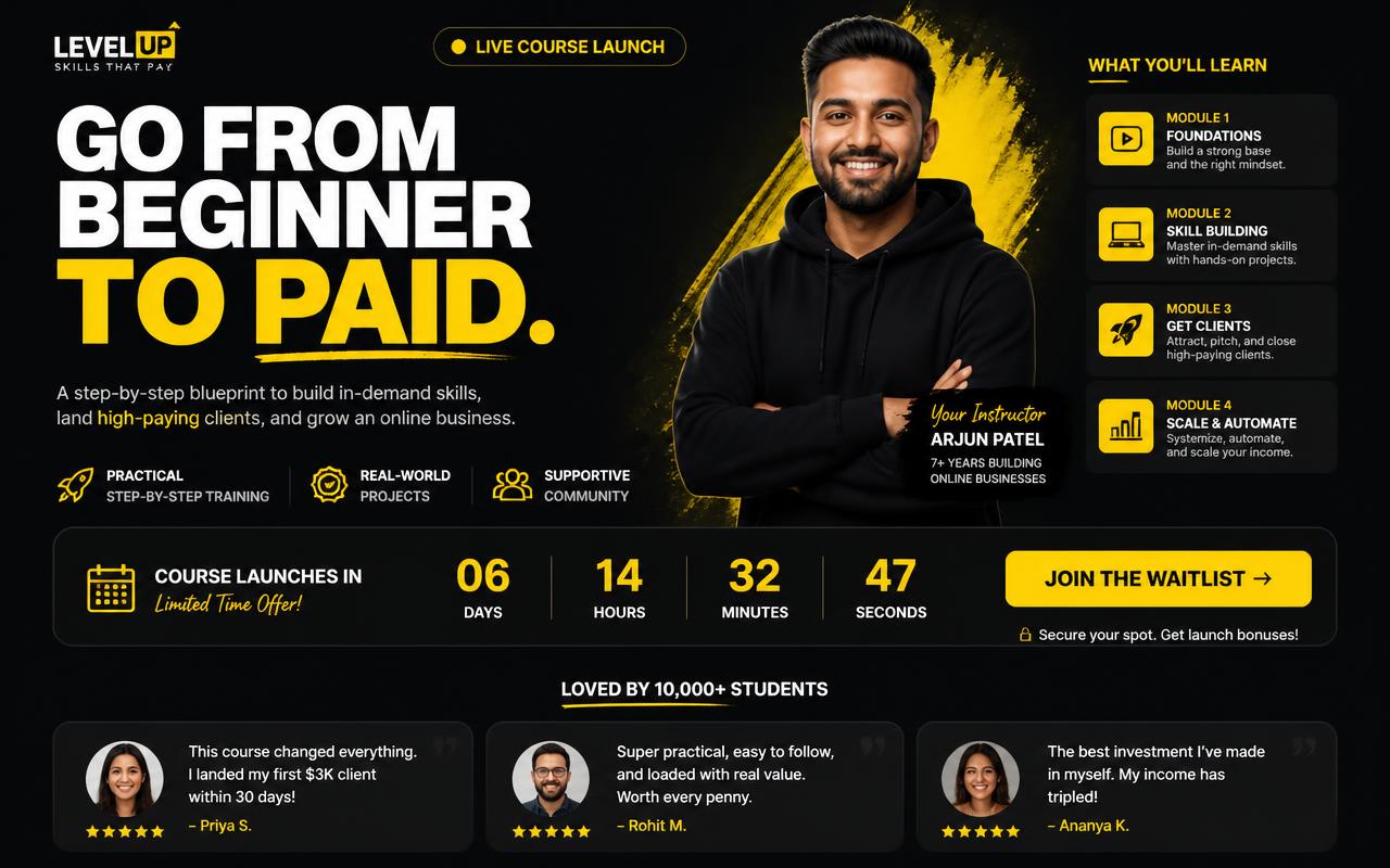 Prévia do modelo de site Level Up